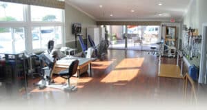 Rehab gym at the Huntington Valley facility